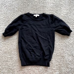 Black Puff Short Sleeve Sweater